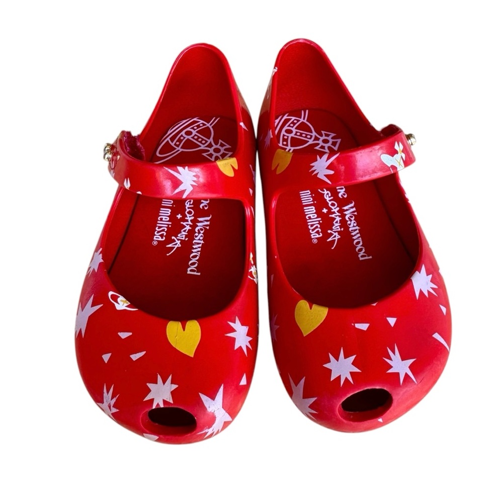 Mini Melissa x Vivienne Westwood Anglomania Red Stars Mary Jane Shoes Size 7